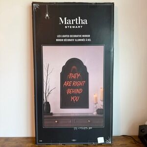 New Martha Stewart Lighted They Are Right Behind You Mirror Reaper Halloween